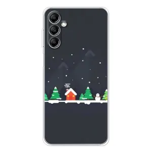 Силиконовый бампер на рождество для Samsung Galaxy M35 5G (Город зимний)