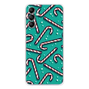 Силиконовый бампер на рождество для Samsung Galaxy M35 5G (Леденцы)