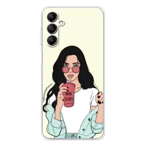 Силиконовый Чехол на Samsung Galaxy M35 5G с картинкой Стильных Девушек (С напитком)