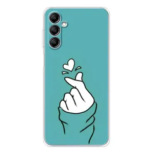 Чехлы (Знак сердечка) на Samsung Galaxy M35 5G (Сердечко на бирюзовом)