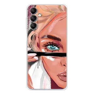 Силіконовый Чохол на Samsung Galaxy M36 з картинкой Модных девушек (Дівчина та вії)