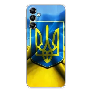 Чехол с картинкой (Патриотический ГЕРБ) на Samsung Galaxy M36 (Герб и Флаг Украины)