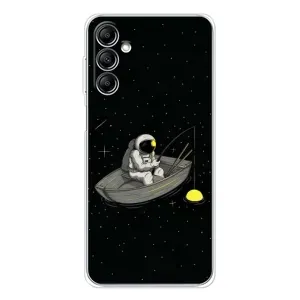 Силіконовый Чохол з принтом "Космонавти" на Samsung Galaxy M36 (Космонавт на рибалці)