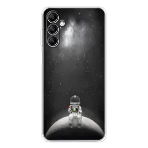Силіконовый Чохол з принтом "Космонавти" на Samsung Galaxy M36 (Космонавт романтик)