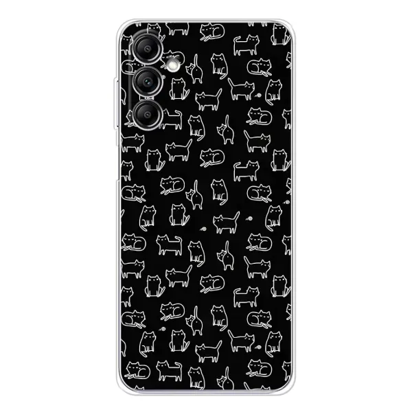 Чехол с рисунком «Котики на черном» для Samsung Galaxy M36 Чехол с рисунком «Котики на черном» для Samsung Galaxy M36