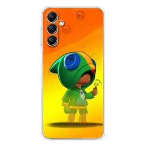 Чехол Бравл Старс для Samsung Galaxy M36 (LEON в кофте)