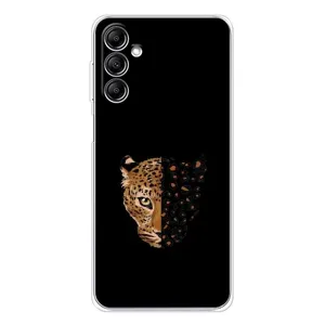 Чохол з леопардовим принтом на Samsung Galaxy M36 (Леопард на чорному)