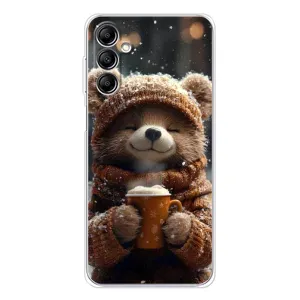 Друкований чохол 'Звірята з кавою' для Samsung Galaxy M36 (Ведмедик з кавою)