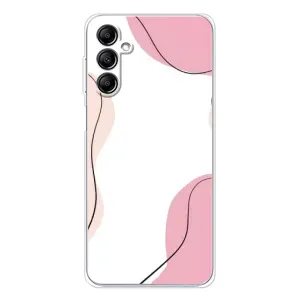 Чохол квітковий дизайн для Samsung Galaxy M36 (Рожевий фон)