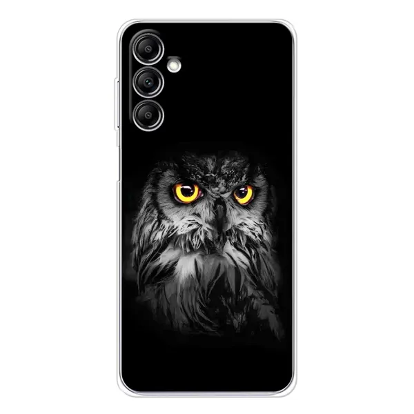 Чехол с рисунком «Сова на чёрном» для Samsung Galaxy M36 Чехол с рисунком «Сова на чёрном» для Samsung Galaxy M36