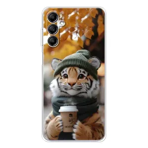Друкований чохол 'Звірята з кавою' для Samsung Galaxy M36 (Тигр з кавою)