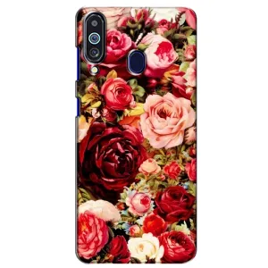 Силиконовый бампер с принтом (цветочки) на Самсунг М40 (Букет цветов)