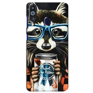 Силиконовый Чехол с Енотами на Samsung Galaxy M40 (Енот в очках)
