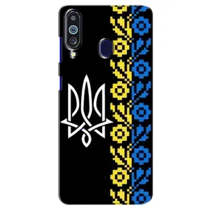 Силиконовый Чехол на Samsung Galaxy M40 (Герб и вышыванка)