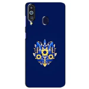 Чохол з картинкою (Патріотичний ГЕРБ) на Samsung Galaxy M40 (Герб в квітах)