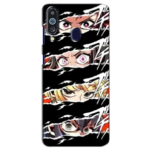 Силіконові чохлі з очіма Anime для Самсунг М40 (Очі на чорному)