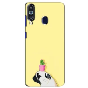 Бампер для Samsung Galaxy M40 с картинкой "Песики" (Кактус на голове)