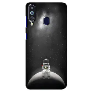 Силиконовый Чехол с принтом "Космонавты" на Samsung Galaxy M40 (Космонавт романтик)