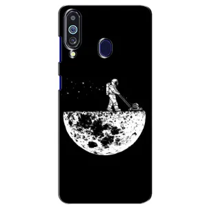 Силиконовый Чехол с принтом "Космонавты" на Samsung Galaxy M40 (Космонавт)