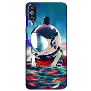 Силиконовый Чехол с принтом "Космонавты" на Samsung Galaxy M40 (Космонавт в воде)