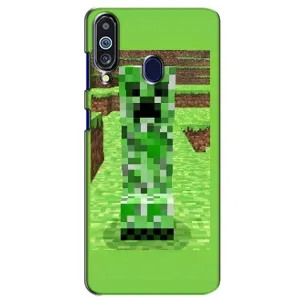 Чехлы для Samsung Galaxy M40 (Персонажи Майн Крафт) (Крипер 2)