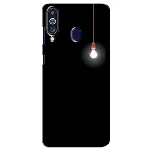 Чехол с картинками на черном фоне для Samsung Galaxy M40 (Лампочка)