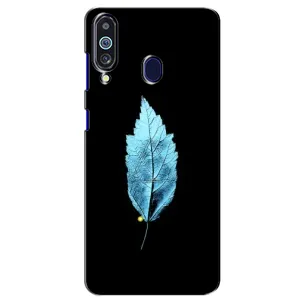 Чехол с картинками на черном фоне для Samsung Galaxy M40 (Листочек)