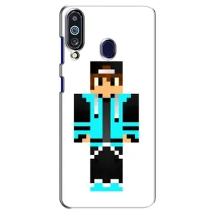 Чехлы для Samsung Galaxy M40 (Персонажи Майн Крафт) (Мальчик в голубом)