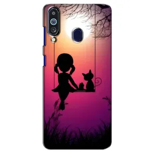 Девчачий Чехол для Samsung Galaxy M40 (На качели)
