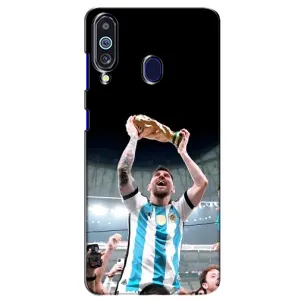 Чехлы Лео Месси Аргентина для Samsung Galaxy M40 (Счастливый Месси)