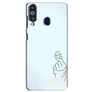 Чехлы (Знак сердечка) на Samsung Galaxy M40 (Сердце на голубом)