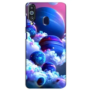 Чехлы КОСМОС для Samsung Galaxy M40 (Синие планеты)