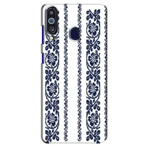 Силиконовый Чехол на Samsung Galaxy M40 с картинкой Вышиванки (Синяя вышиванка)