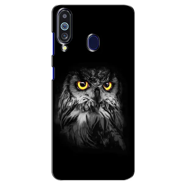Чехол с рисунком «Сова на чёрном» для Samsung Galaxy M40