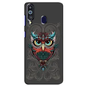 Чехлы с принтом СОВЫ для Samsung Galaxy M40 (Сова на сером)