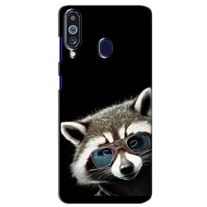 Силиконовый Чехол с Енотами на Samsung Galaxy M40 (Стильный Енот)