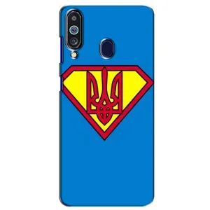 Чохол з картинкою (Патріотичний ГЕРБ) на Samsung Galaxy M40 (Герб - супер герой)