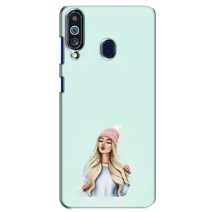 Силиконовый Чехол на Samsung Galaxy M40 с картинкой Стильных Девушек (В шапке)