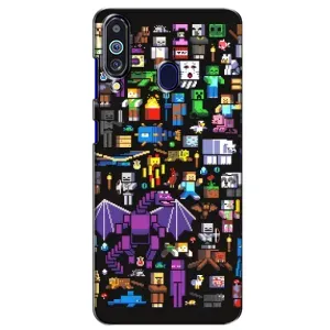 Чехол майнкрафт для Samsung Galaxy M40 (Все персонажи)