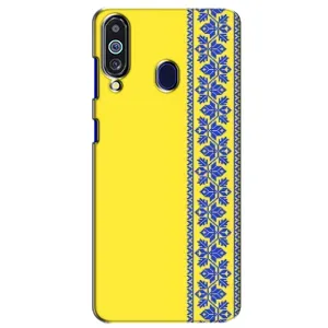 Силиконовый Чехол на Samsung Galaxy M40 (Вышиванка на желтом)