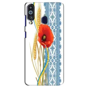 Силиконовый Чехол на Samsung Galaxy M40 с картинкой Вышиванки (Вышиванка с цветком)