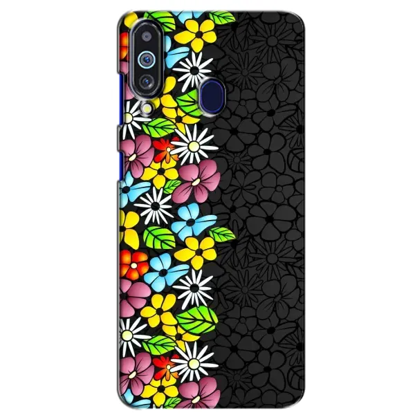 Чехол с рисунком «Яркие цветы на черном» для Samsung Galaxy M40 Чехол с рисунком «Яркие цветы на черном» для Samsung Galaxy M40
