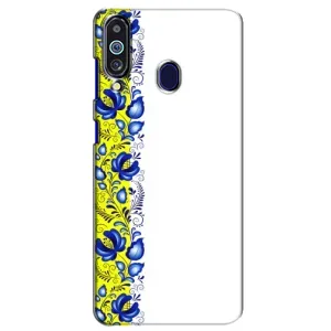 Силиконовый Чехол на Samsung Galaxy M40 с картинкой Вышиванки (Желто-синяя вышиванка)