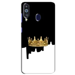 Чехол (Корона на чёрном фоне) для Самсунг М40 (Золотая корона)