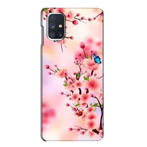 Чехол с принтом САКУРЫ на Samsung Galaxy M51 (Бабочки на сакуре)