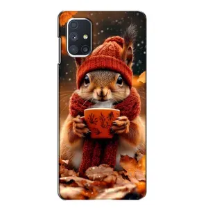 Друкований чохол 'Звірята з кавою' для Samsung Galaxy M51 (Білка з кавою)