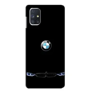 Силиконовый бампер с картинкой машины на Samsung Galaxy M51 (Черный BMW)