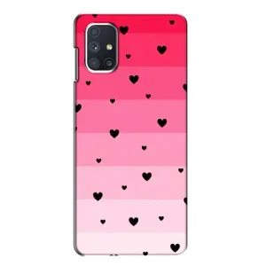 Чохли з тематикою "Маленькі Сердчеки" на Samsung Galaxy M51 (Чорні сердечка)
