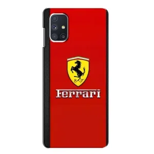 Силиконовый бампер с картинкой машины на Samsung Galaxy M51 (Ferrari Logo)