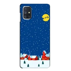 Силиконовый бампер на рождество для Samsung Galaxy M51 (Город в снегу)